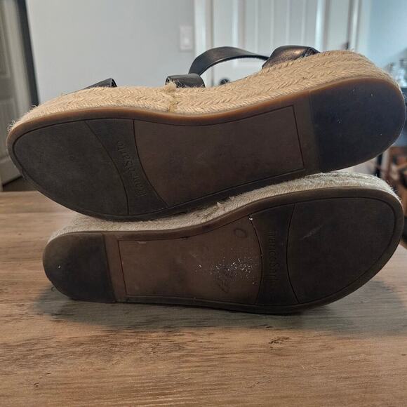 Franco Sarto Tabatha Espadrille Womens Size 9.5 Black Sandals Leather Platform - Picture 7 of 7